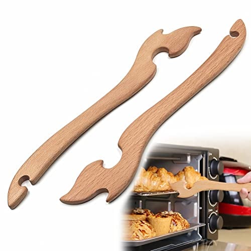 Shinelingee Oven Rack Puller, Wood Oven Rack Push Pull Tool, Prevent Scalding, Pull out Hot Racks Safely, Long Handle Toaster Oven Accessories,Suitable For Kitchen Oven, Air fryer,etc (2)