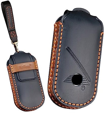 KUNIO Étui de clé de Voiture en Cuir pour BMW Mini Cooper Countryman One 2023 2024 Noir