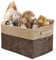 Vegena Dog Toy Box Storage, Dogs Toy Storage Baskets, Collapsible Dog Toy Storage Basket Bin with Handles, Pet Toy Box, Foldable Felt Organizer for Books, Newspaper, Clothes and Accessories (Brown)