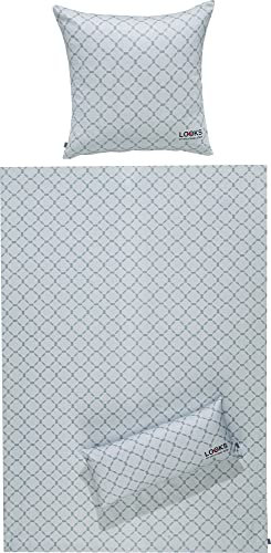 LOOKS BY WOLFGANG JOOP Bettwäsche Mako-Satin grau Größe 155x200 cm (40x80 cm)