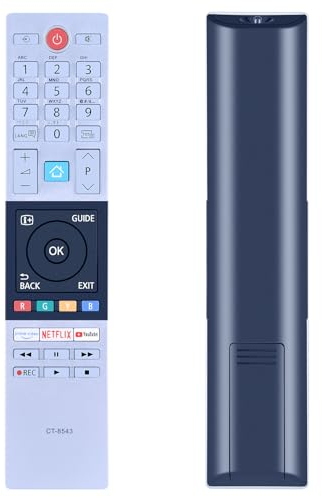 GOUYESHO CT-8543 Ersatz Fernbedienung für Toshiba FHD UHD XUHD TV 32L2863DG 32L3863DA 32L3863DG 32W2863DA 32W2863DG 32W3863DA 32W3864DG 40L2863DG mit Netflix YouTube Buttons