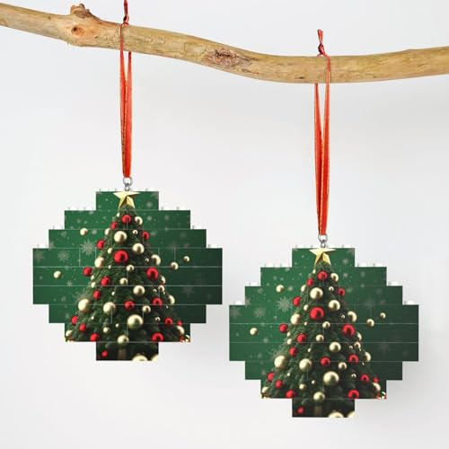 Baustein Puzzle Raute Bausteine Runde Kugel Weihnachtsbaum Baustein Block Puzzle für Erwachsene 3D Micro Bausteine Raute Weihnachtsbaum Ornament Lustige Geschenke für Freund Familie