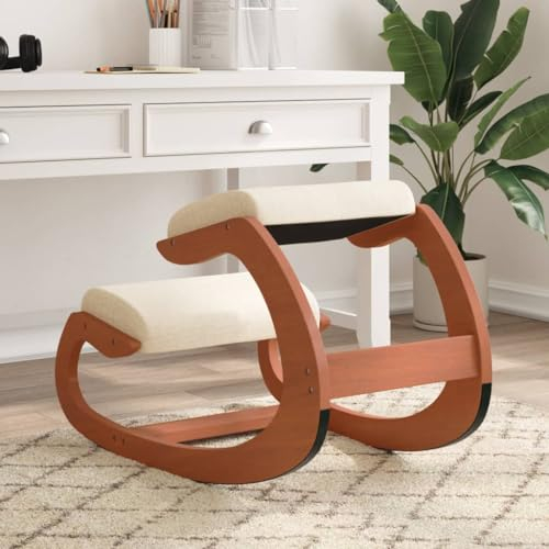 SKM Kniestuhl Creme 55x84x55 cm Birkensperrholz,9,6 KG,110333,Color: Creme