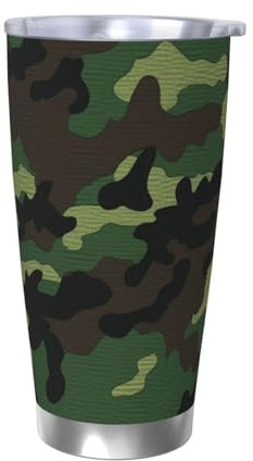 590 ml Becher Edelstahl vakuumisoliert Wasser Kaffee Tumbler Tasse Camo gedruckt Doppelwand Reisebecher mit Deckel Langlebig Isolierte Kaffeetasse