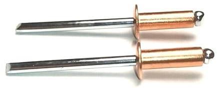 Blindnieten Kupfer/Stahl Flachkopf Kupfernieten 50 STÜCK von 3,0 bis 4,8 (4,0 x 6mm)