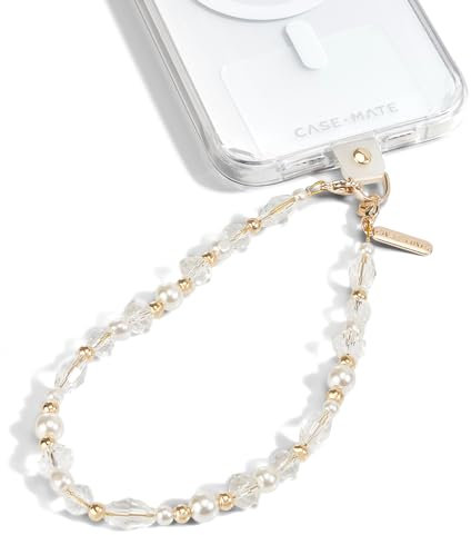 Case-Mate Phone Charm with Beaded Moon Crystal - Detachable Phone Lanyard, Hands-Free Wrist Strap for Women - iPhone 15 Pro Max / 14 Pro Max / 13 Pro Max - Moon Crystal