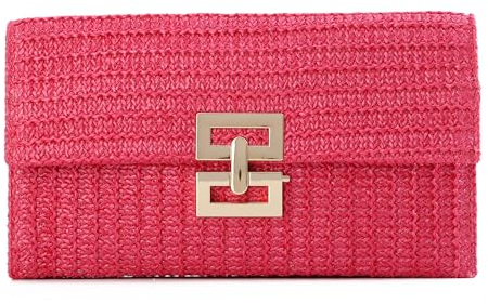 EVEOUT Stroh Clutch für Damen Sommer Stroh Handtasche Hochzeitstasche Gewebt Clutch für Party Urlaub