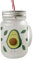 Avocado Mason Jar Henkel Trinkglas mit Deckel im Aquarell-Stil ein niedliches Glas für dein Lieblingsgetränk Frauen kawaii Frucht süßes Küchenzubehör gesundes mit Fruchtmotiv Blätter