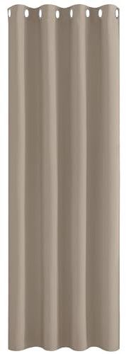 PONY DANCE Blackout Curtain for Door - 52 x 84 Thermal Insulated Room Darkening Window Treatments Light Block Home Decoration for Indoor/Living Room/Bedroom, 1 Piece, Light Putty