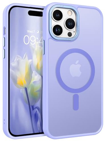 GaoBao Strong Magnetic for iPhone 14 Pro Max Case, Slim iPhone 14 Pro Max Phone Case [Compatible with MagSafe] Classic Shockproof Translucent Matte Protective Cover for 14 Pro Max 6.7,Lavender Purple