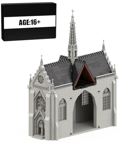 BlocteckToy MOC Klemmbausteine Gotische Kathedrale Modul 2-Kreuz Modell, 5315 Teile Groß Architecture Kirchen WeltberüHmtes Gebäude Set, MOC-165277