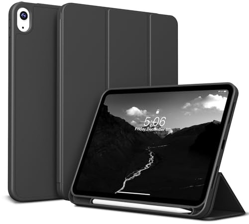 KVTVOU Funda para iPad de 10.9 pulgadas 2022 de 10.9 pulgadas 2022, funda trasera de TPU suave, delgada, resistente a los golpes, con soporte para lápiz para iPad de 10 generación, protector de coche