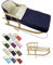 Kombi-Angebot Holz-Schlitten mit Rückenlehne & Zugseil + universaler Winterfußsack (108cm), auch geeignet für Babyschale, Kinderwagen, Buggy, aus Wolle Uni (Marine)