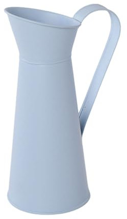 siduytin Vaso per brocca di Latte Vintage da Fattoria, Composizione di Fiori rustici, Vaso di Fiori in Metallo zincato, vasi Bianchi in per Fiori, E