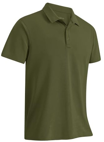 33,000ft Men's Polo Shirt Short Sleeve T-Shirt Golf Polo Moisture Wicking Quick Dry Polos Outdoor Sports Athletic Tennis Performance Breathable T-Shirt for Tennis Work Brown(Nylon Spandex) 3XL