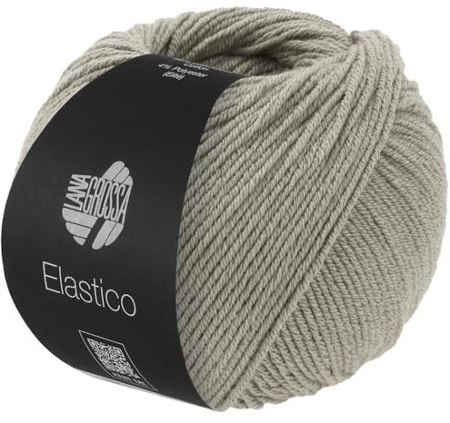 LANA GROSSA Elastico | Baumwoll-Klassiker mit leichtem Stretchanteil | Handstrickgarn aus 96% Baumwolle & 4% Polyester (Elite)| 50g Wolle zum Stricken & Häkeln | 160m Garn FB 195