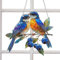 Hängende Fensterdeko, Vogel Buntglas Deko, Kolibri-Sonnenfänger Zum Aufhängen An Fenstern, Acryl Kolibri Und Nordkardinal Wandschmuck Mit Kette, Kolibri-Sonnenfänger Aus Buntglas Mit Kettenhaken