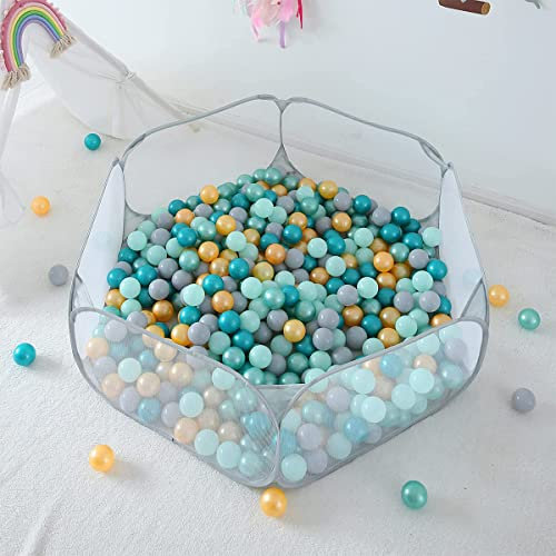 Kids Ball Pit Indoor & Outdoor Play Tent Playpen Ball Pit Pool Foldable Large Pop up Childrens Ball Pits Tent Toddlers Playhouse Ocean Ball Pool for Baby Toddlers Girls Boy (Ball Not Included)