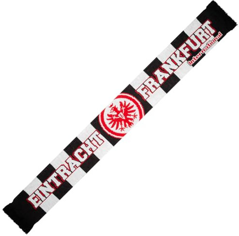 Eintracht Frankfurt International Fanschal, Stadionschal schwarz weiß rot mit Eintracht Adler