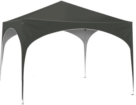 ATUMY Carports 3x3m Partyzelt Gartenpavillon Pop-Up-Pavillon mit halbrundem Dach für wasserdichtes, zusammenklappbares Vordach im Freien Auto-Markise(Gray)