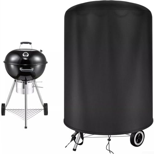 Housse de protection imperméable en tissu Oxford 210D pour barbecue rond Weber Noir (diamètre 58 cm x 77 cm)