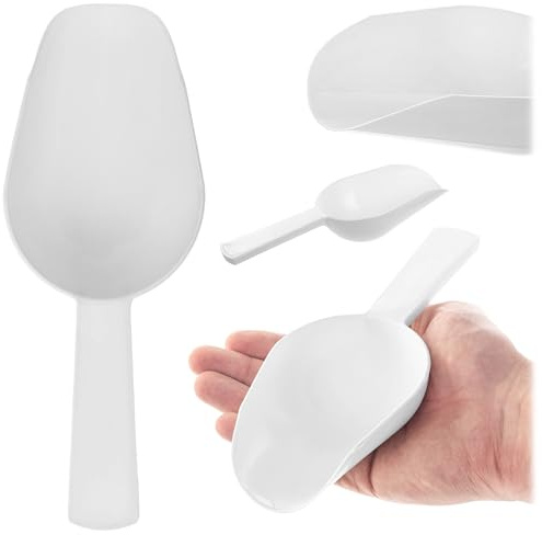 KADAX Pala para harina de plástico, pala de pesaje, pequeña pala de llenado, pala de hielo, pala de comida, pala para dosificar harina y azúcar (blanco)