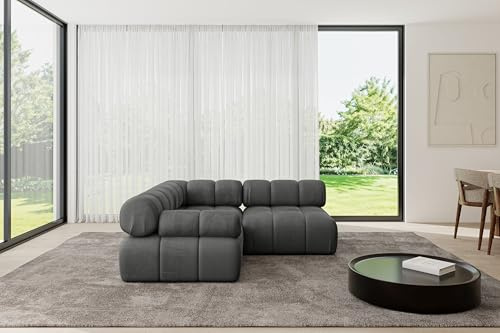ALTDECOR Modulares Sofa Ecksofa in L-Form Corner modular Sofa Eckcouch Couch Wohnlandschaft Cauchsofa Polstersofa Mende-L1-190x190x70 cm Dunkelgrau