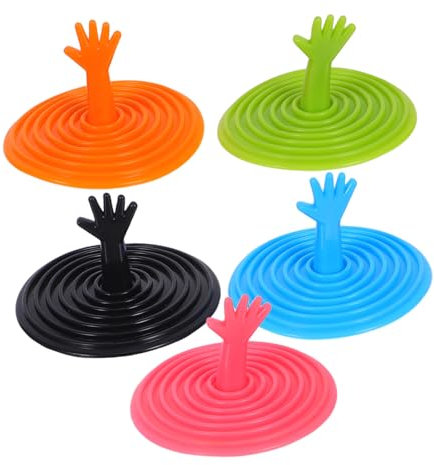 SOLUSTRE 5stücke Badezimmer Abflussstopfen Aus Silikon Schwarz Blau Orange Grün Praktischer Stöpsel Für Waschbecken Und Badewanne Einfache Handhabung Mit Hebefunktion Langlebig Und Sicher f