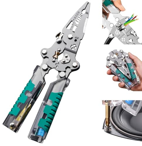 Electrical Pliers,Folding Stylus Screwdriver Wire Stripper,Wire Stripper cu/tter with Vo/ltage Tester,Cable Str/ipper Tool,Wi/re Cu/tter Electrical,Multifunctional Wi/re Str/ipper,Vo/ltage Plier