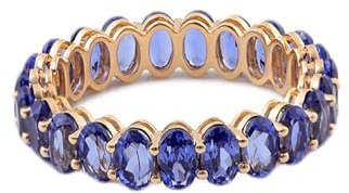 Hoisy 14K Gelbgold Ringe Damen Echt Gold 62 Damen Ringe Hochzeit 585 Ewigkeit Ring Blau Lila Tansanit Oval
