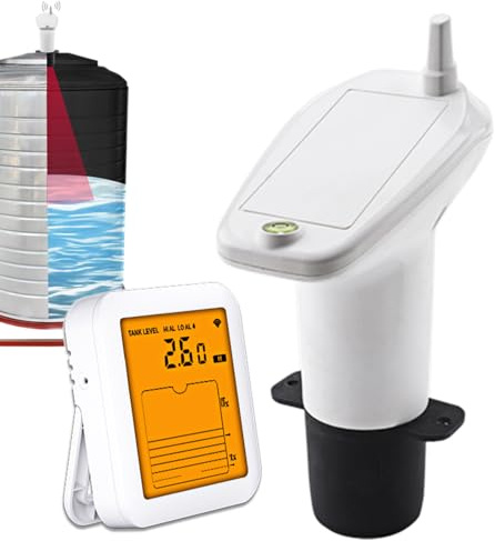 Ultrasonic Oil Tank Level Monitor, Liquid Water Tank Level Indicator, Multifunctional Detector Digital Display Meter, Gauge With Indoor Temperature Gauge For Cistern, Rainwater Tanks
