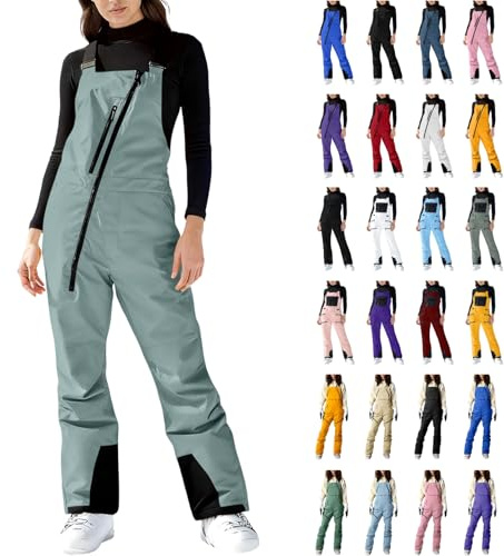 Skihose Damen Kurzgröße Skianzug Winddichte Schneehose Warm Latzhose Ski Hosen für Frauen Winter Snowboardhose Outdoor Schneeanzug Reißverschluss Skioverall Mode Softshellhose Wasserdicht Wanderhose