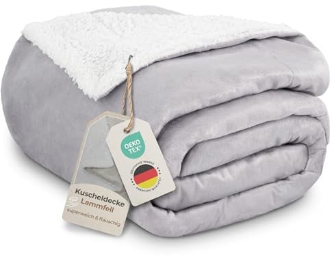 Gräfenstayn® Dicke Kuscheldecke flauschig & super weich - warme Sherpa-Fleecedecke in Lammfell-Optik als Wohndecke, Tagesdecke & Sofadecke - Überwurf Decke Sofa & Couch (Mintgrün 240x220)