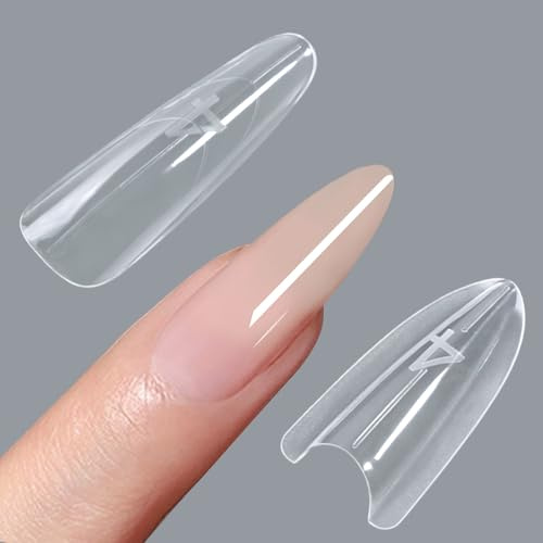 240er Dual Nail Forms,Sandwich Nagel Formen,Polygel Set Nagelverlängerung | Transparente Nagel Gel Formen Set für Polygel Extension Nagelkunst Salon (Mandelförmig)