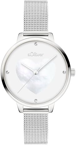 s.Oliver Damenuhr - 34 mm - Moderne, alltagstaugliche, analoge Armbanduhr mit Quarzwerk - 3 ATM wasserdicht - Kratzfestes Mineralglas - hoher Geschenkidee
