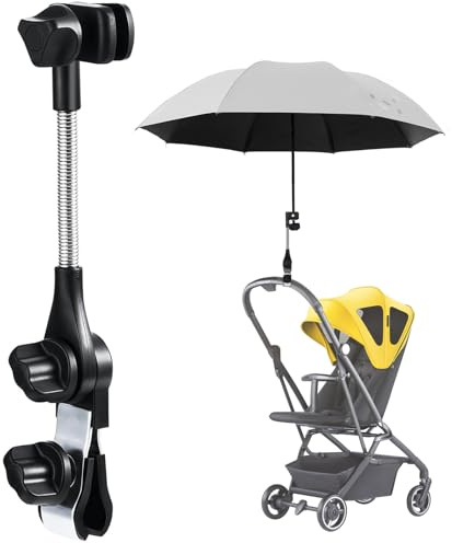 innislink Verstellbare Schirmhalter für Rollator & Kinderwagen, Universeller Regenschirmhalter, Sonnenschirm Zubehör mit Robuster Schirm Halter für Rollstuhl/Golfwagen/Fahrrad/Buggy/Campingstuhl