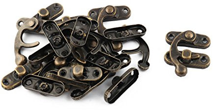 sourcing map 10 Stück Tasche Brust Koffer Schaukel Metall Verschluss Haspe Box Latch Bronze Ton