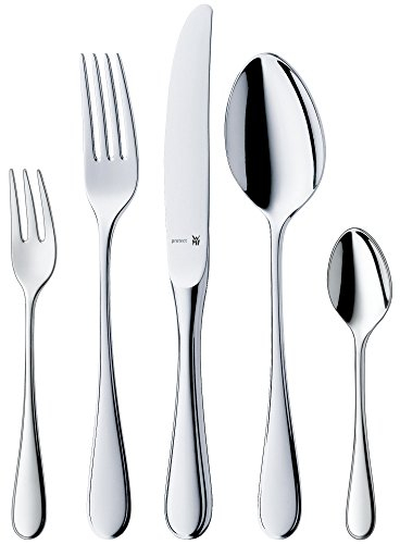 WMF 1207916342 Servizio di 30 Pezzi, Kent Cromargan Protect con Monoblocco, Acciaio Inossidabile, Argento