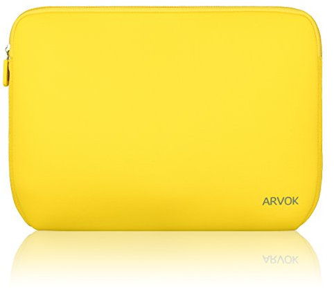 Arvok 13 13.3 14 Inch Laptop Sleeve Case for MacBook Pro 14 2021/Water-Resistant Notebook Chromebook Computer Pocket Briefcase Carrying Bag Pouch Skin Cover for HP/Dell/Lenovo/Asus/Acer, Yellow