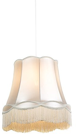 Qazqa Retro Pendelleuchte, Pendellampe - Granny - Crème, Rund, 45cm, Ideal als Flur, Küche lampe, Schlafzimmerlampe und Wohnzimmerlampe