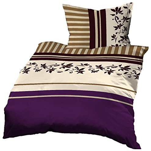 Gerald Wittmann Bettwäsche 140x200 cm + 70x90 cm, Baumwolle, Ornamenten Lila Beige