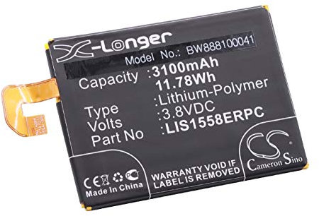 vhbw Li-Polymer Battery 3100 mAh (3.8 V) for Mobile Phone Sony Xperia Pegasus Maki, SO-01G, SO-02G, SOL26, Z3, Z3 4G, Z3 Daul, Z3 LTE