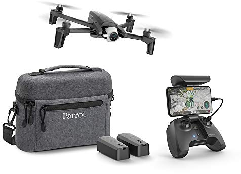 Parrot Anafi Drohne Extended Kit, 180 Grad schwenkbar 4K HDR Kamera Schwarz, insgesamt 3 smarte Akkus