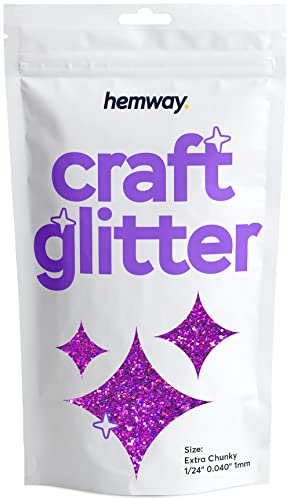 Hemway Craft Glitter 100g 3,5 Unzen Extra-Chunky 1/24 0,040 1MM (lila Holographic)
