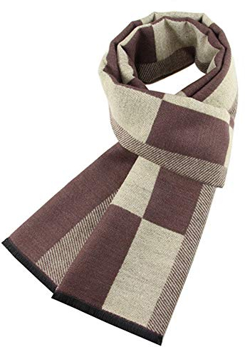 Ueither Herren Weich Warm Herbst und Winter Schal Komfortabel Eleganter Tartan Schals (180cm x 30cm, Farbe 40)