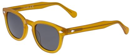 XLAB 8004 Gafas de sol estilo moscot, unisex, 48mm, Amarillo/Humo