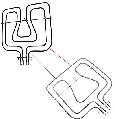 Marel Shop® - Elemento Riscaldante Resistenza per Forno compatibile con Electrolux Zanussi Rex 1650 W + 800 W 230 V 390 x 350 mm per Modelli: ZCC6653W - F50X - FRS50X - F50N