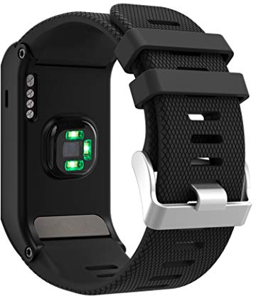Syxinn Kompatibel mit Vivoactive HR Armband, Weiches Silikon Ersatz Uhrenarmband Armbänder Sportband mit Tools kompatibel für Vivoactive HR (Schwarz)
