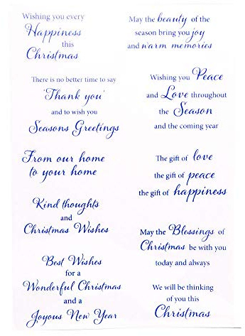 Gummistempel mit Aufschrift „Merry Christmas Happy New Year“, transparent, für Weihnachtskarten, Dekoration und Bastelarbeiten, Scrapbooking