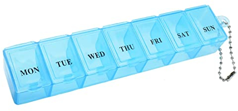 Pill Box Organiser 7 Day One Time a Day Pill Dispenser Storage Case for Medication, Supplements, Vitamins and Cod Liver Oil